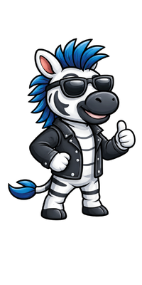 RaiseTell zebra mascot giving thumbs up