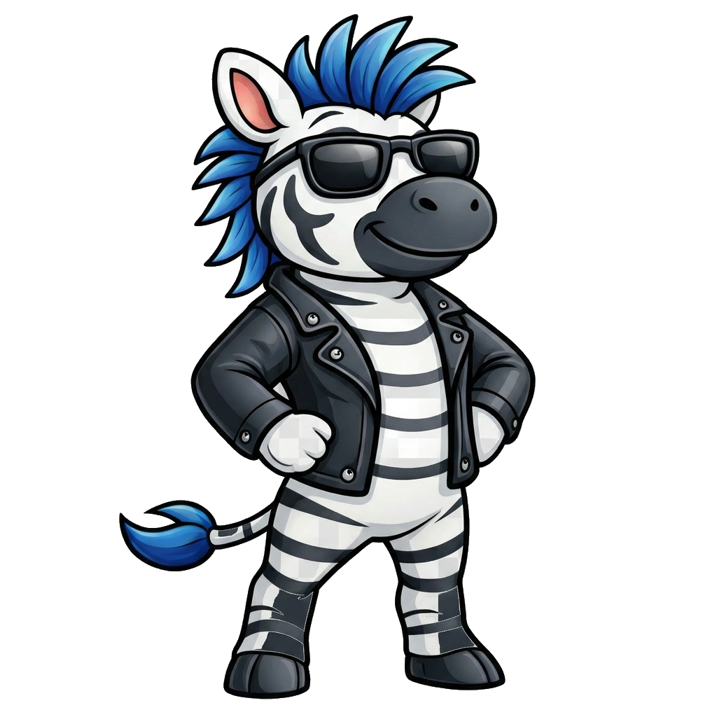 RaiseTell zebra mascot waving