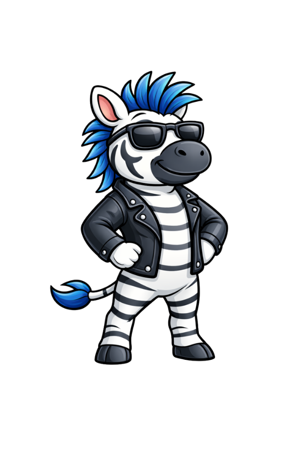 Zeke the RaiseTell zebra mascot